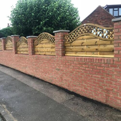 brick wall and fencing