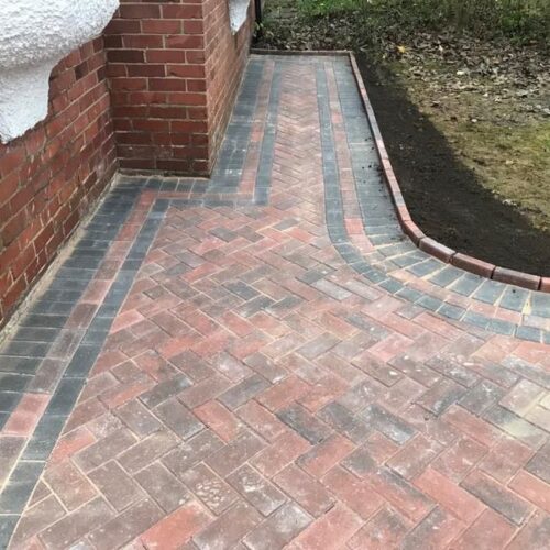 Block paving driveway and pathway