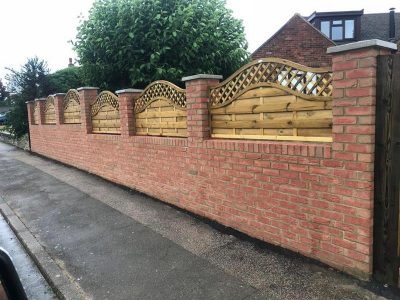 brick wall and fencing